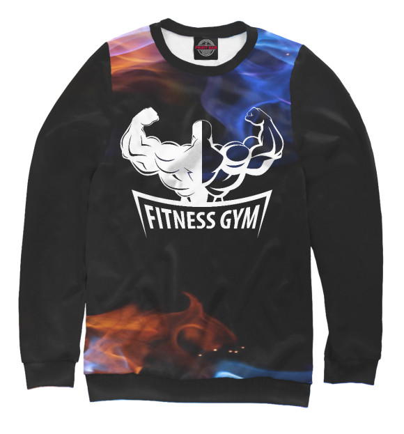 Мужской свитшот с изображением Fitness Gym цвета Белый