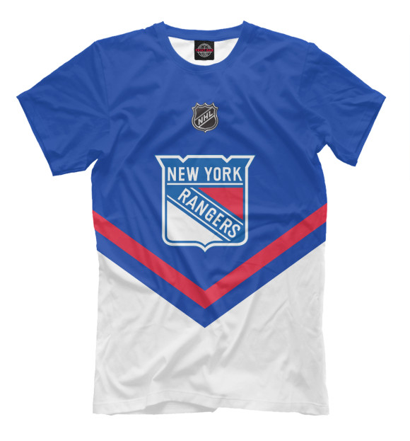 Мужская футболка с изображением New York Rangers цвета Грязно-голубой