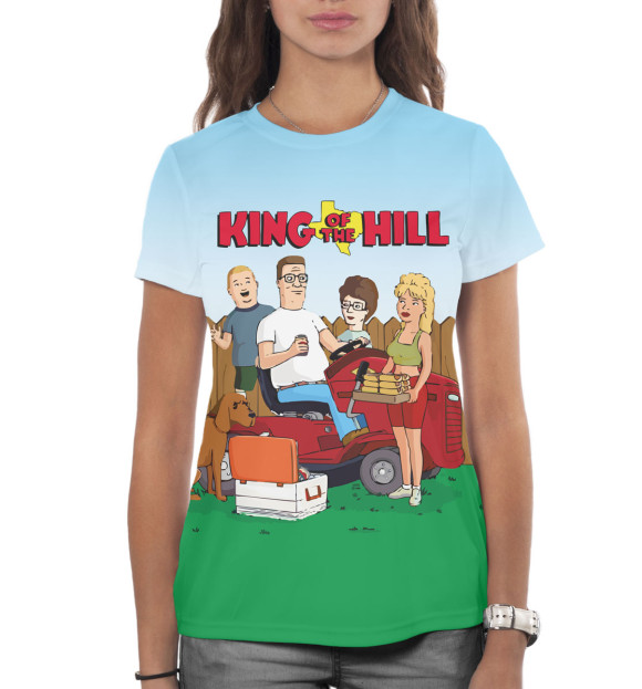 Женская футболка с изображением King of the Hill цвета Белый