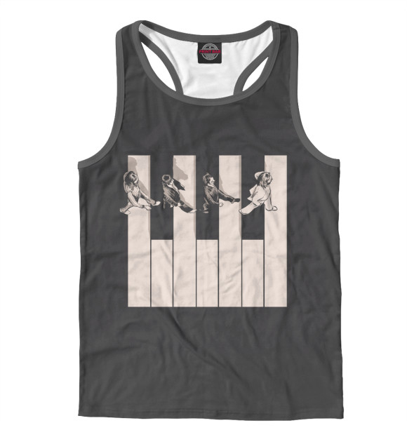 Мужская майка-борцовка с изображением Crossing the Keyboard цвета Белый