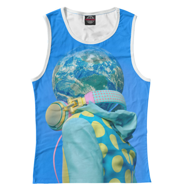 Женская майка с изображением Шар цвета Белый