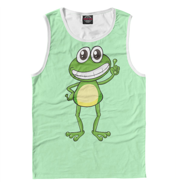 Мужская майка с изображением Лягушка цвета Белый