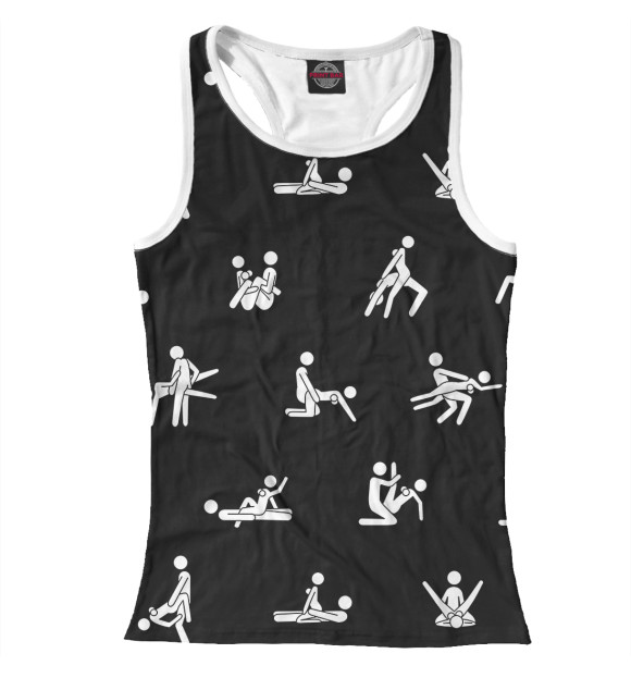 Женская майка-борцовка с изображением Камасутренняя гимнастика цвета Белый