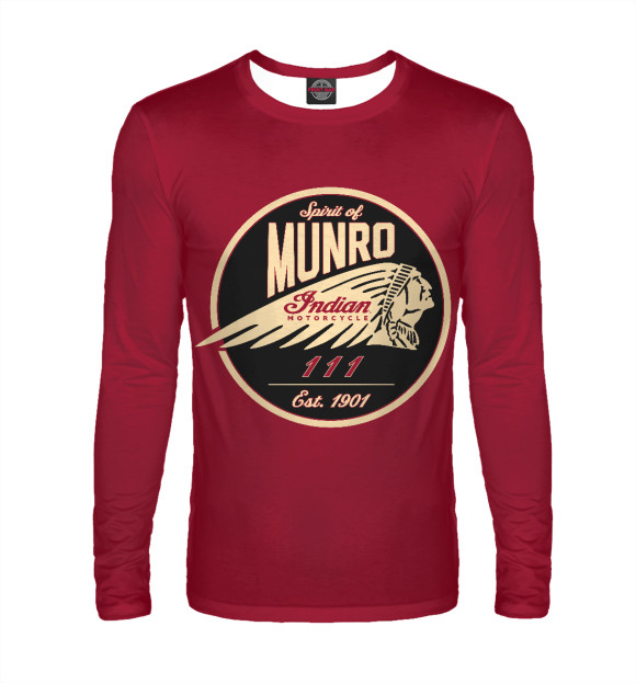 Мужской лонгслив с изображением Indian цвета Белый