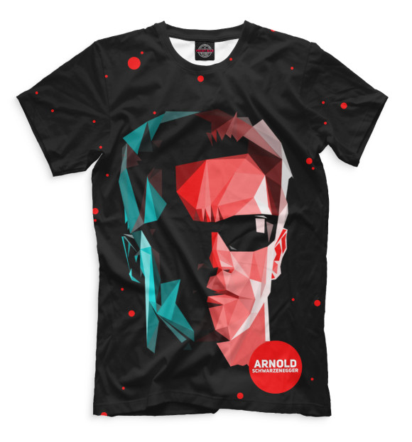 Мужская футболка с изображением Арнольд Шварценеггер цвета Черный