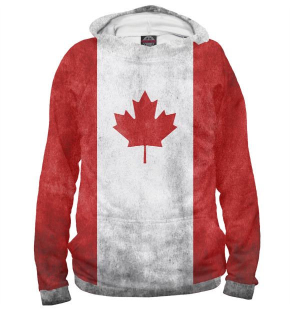 Худи для девочки с изображением Флаг Канады цвета Белый