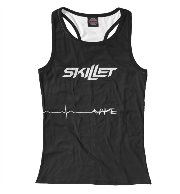 Женская майка-борцовка с изображением Skillet цвета Белый