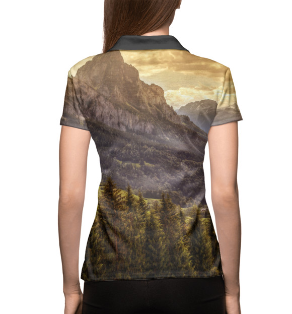 Женское поло с изображением Mountain цвета Белый