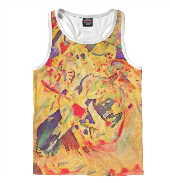 Мужская майка-борцовка с изображением Стиль Кандинского цвета Белый