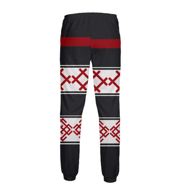 Мужские спортивные штаны с изображением Вышиванка цвета Белый