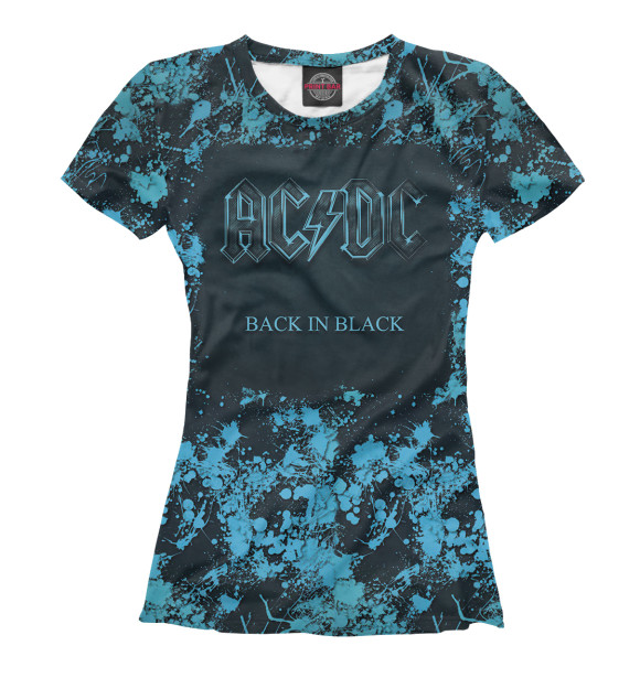 Футболка для девочек с изображением Back in black — AC/DC цвета Белый