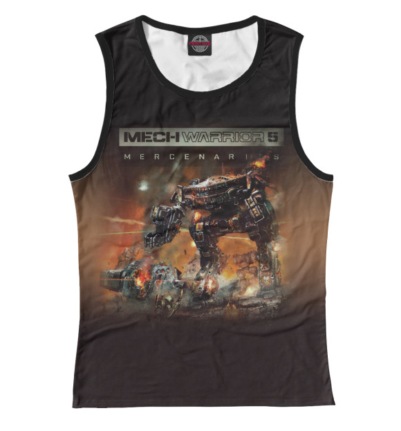 Майка для девочки с изображением MechWarrior 5 Mercenaries цвета Белый