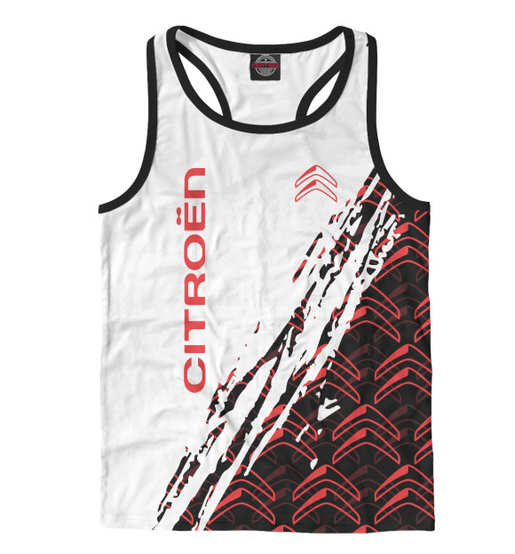 Мужская майка-борцовка с изображением Citroen цвета Белый