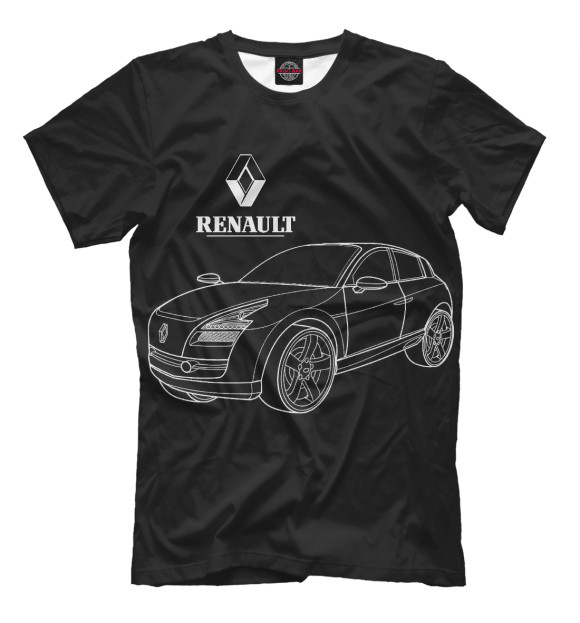 Мужская футболка с изображением Renault / Рено цвета Белый