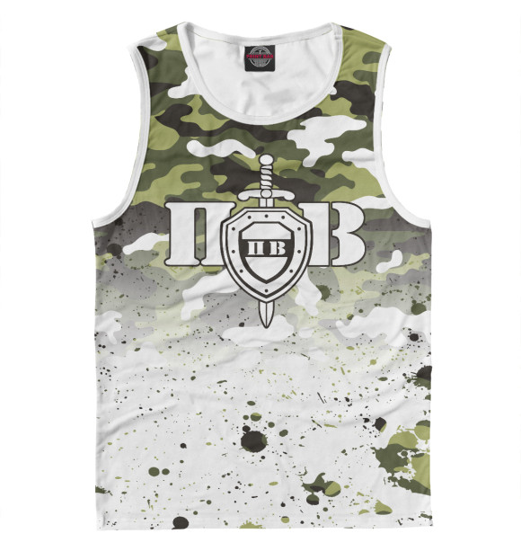 Мужская майка с изображением Пограничные Войска цвета Белый