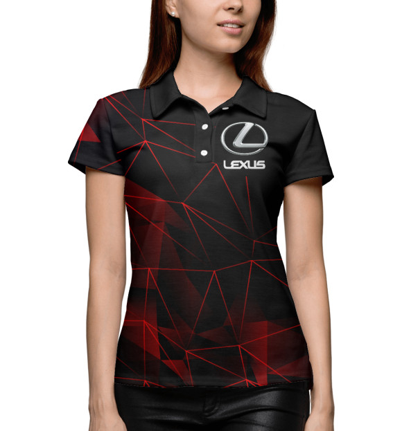 Женское поло с изображением Lexus Лексус цвета Белый