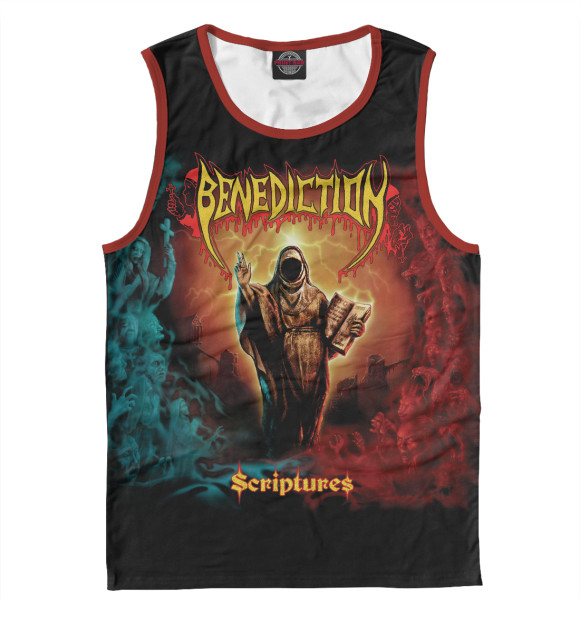 Мужская майка с изображением Benediction цвета Белый