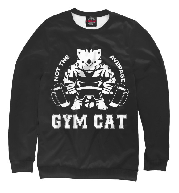 Свитшот для мальчиков с изображением Gym Cat цвета Белый