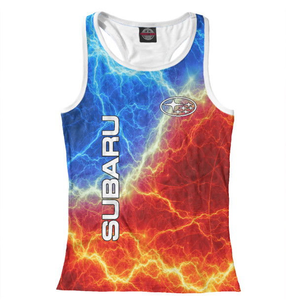 Женская майка-борцовка с изображением Subaru цвета Белый