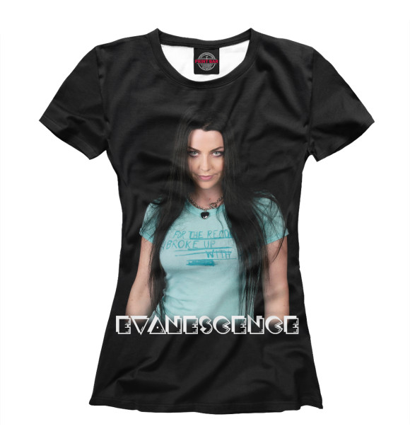 Женская футболка с изображением Evanescence цвета Белый