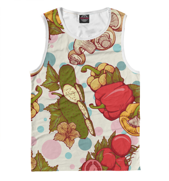 Майка для мальчика с изображением Овощи цвета Белый