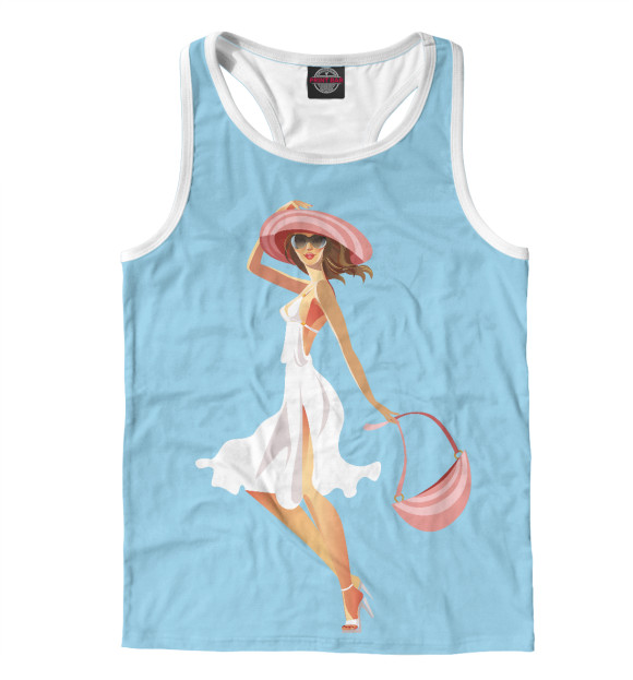 Мужская майка-борцовка с изображением На отдыхе цвета Белый