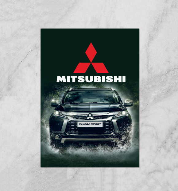 Плакат с изображением Mitsubishi цвета Белый