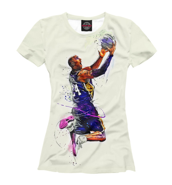 Женская футболка с изображением Kobe Bryant цвета Белый