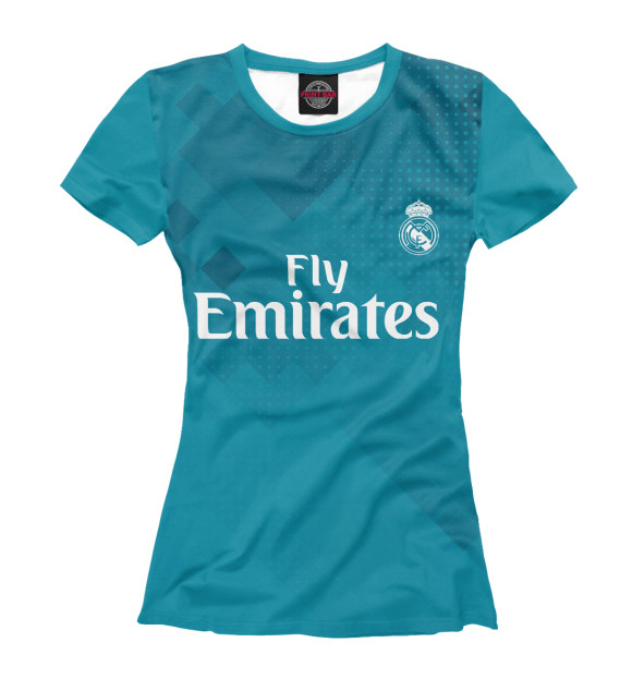 Футболка для девочек с изображением Реал Мадрид цвета Белый