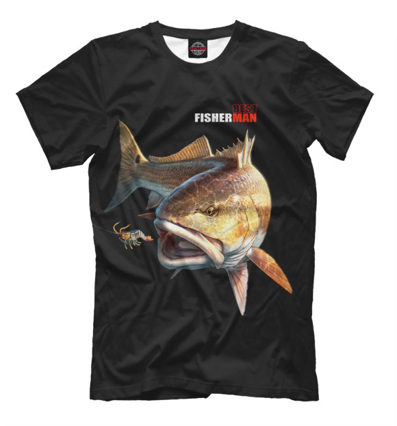 Мужская футболка с изображением Best fishermen цвета Черный