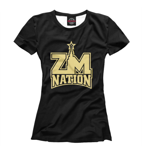 Футболка для девочек с изображением ZM Nation цвета Белый