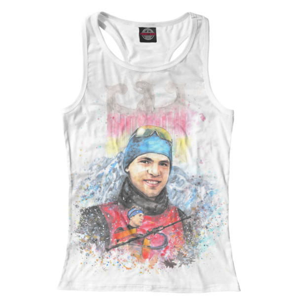 Женская майка-борцовка с изображением Симон Шемпп цвета Белый