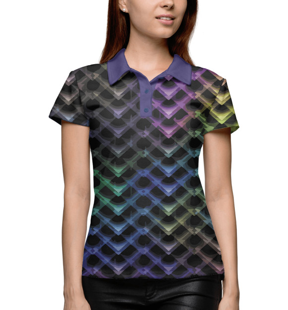 Женское поло с изображением Abstract pattern цвета Белый