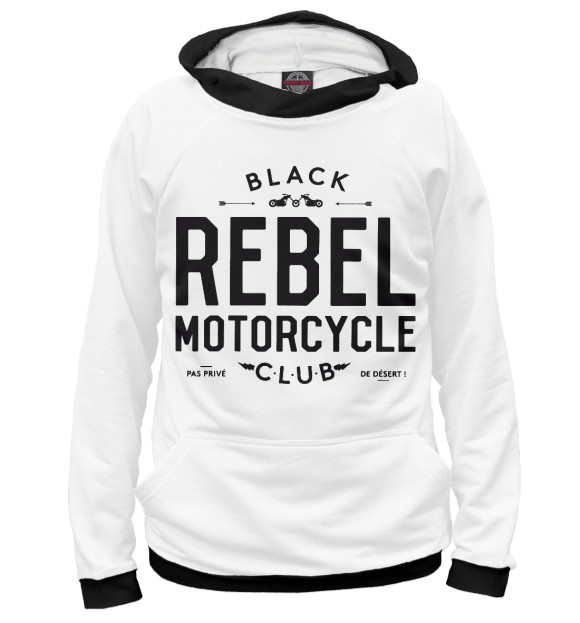 Мужское худи с изображением Black Rebel Motorcycle Club цвета Белый
