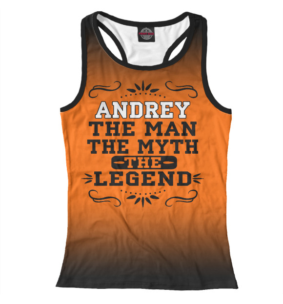 Женская майка-борцовка с изображением Андрей цвета Белый