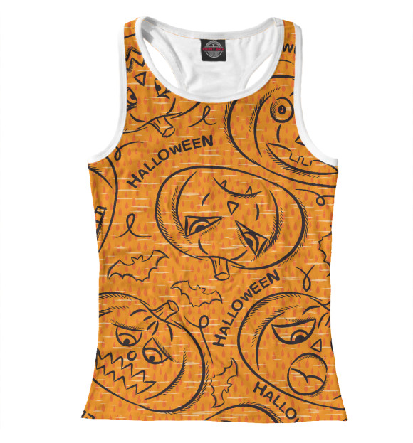 Женская майка-борцовка с изображением Тыква цвета Белый