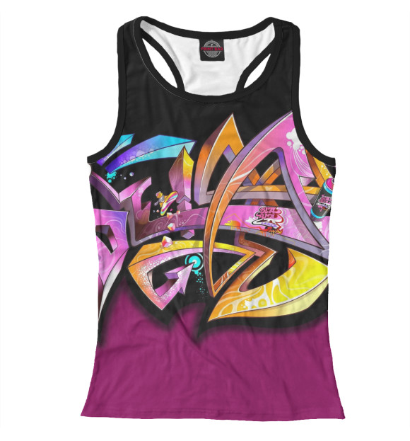 Женская майка-борцовка с изображением Graffiti цвета Белый