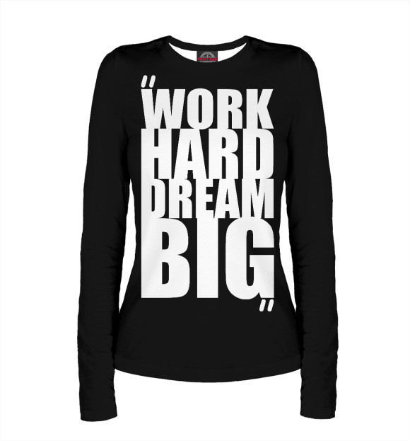 Женский лонгслив с изображением Мотивация цвета Белый