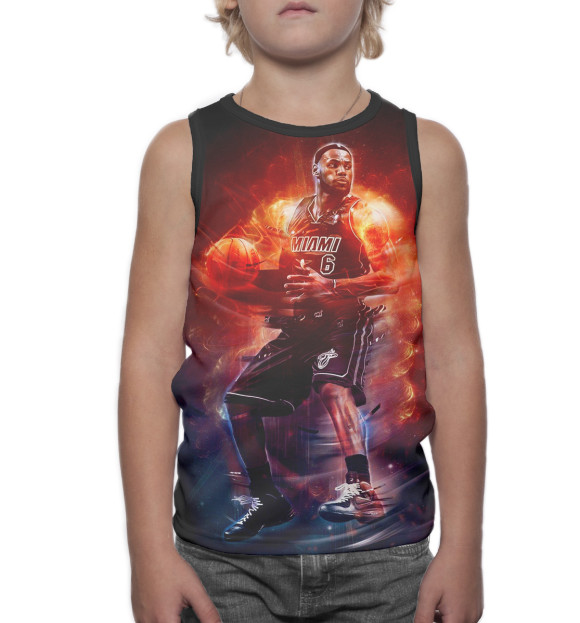 Майка для мальчика с изображением Леброн Джеймс цвета Белый