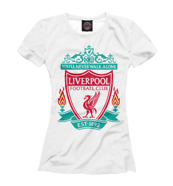 Женская футболка с изображением Liverpool цвета Белый