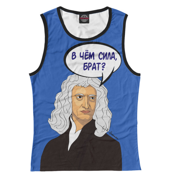 Майка для девочки с изображением Ньютон цвета Белый