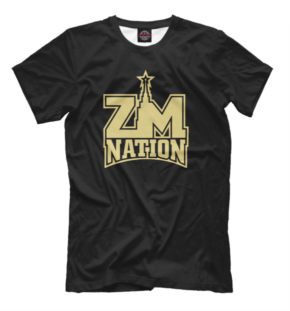 Мужская футболка с изображением ZM Nation цвета Черный