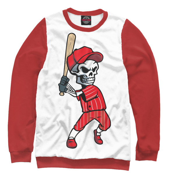 Свитшот для девочек с изображением Baseball цвета Белый