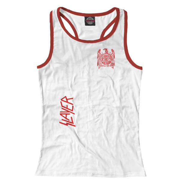 Женская майка-борцовка с изображением Slayer цвета Белый