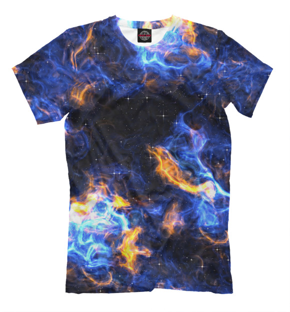 Мужская футболка с изображением Космос цвета Молочно-белый