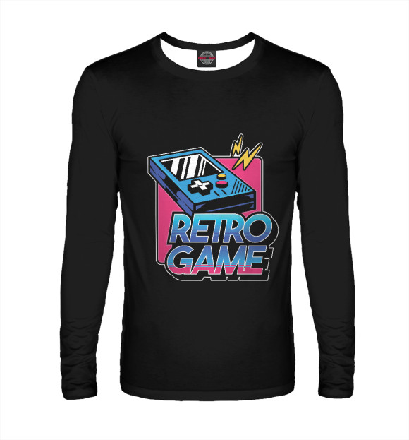 Мужской лонгслив с изображением Retro game цвета Белый