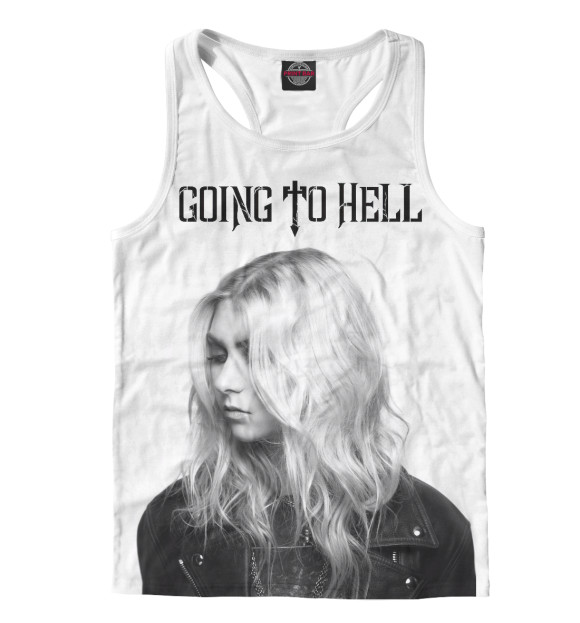Мужская майка-борцовка с изображением Going To Hell цвета Белый