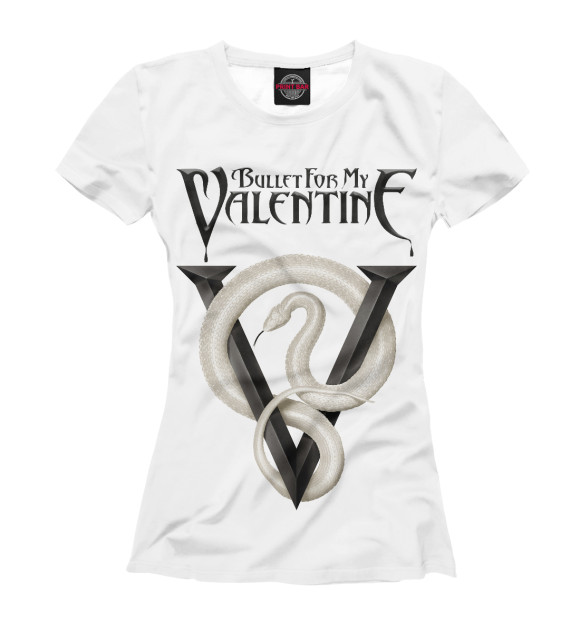 Женская футболка с изображением Bullet for My Valentine цвета Белый