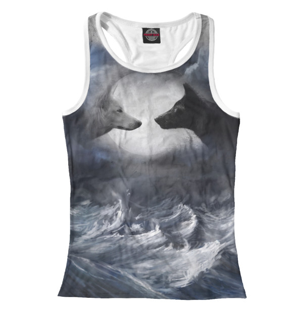 Женская майка-борцовка с изображением Противостояние цвета Белый