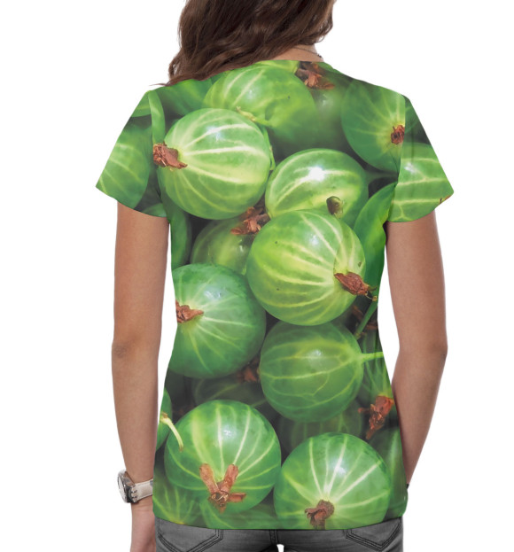 Женская футболка с изображением Крыжовник цвета Белый